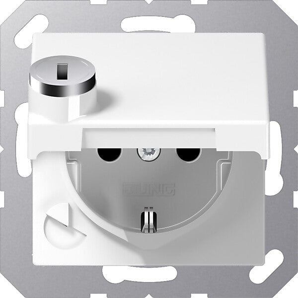 JUNG SCHUKO-Steckdose 16A 250V Klappdeckel A 1520 BFKLSL WW